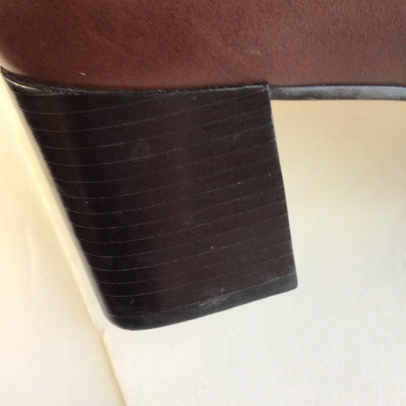 Naturalizer Brown Leather Heeled Loafers 9M  90s Minimalist Slip-On Shoes - Picture 7 of 16